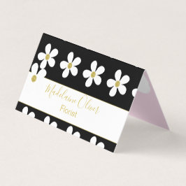 Black Rosa White Daisy Florist Professionell Visitkort