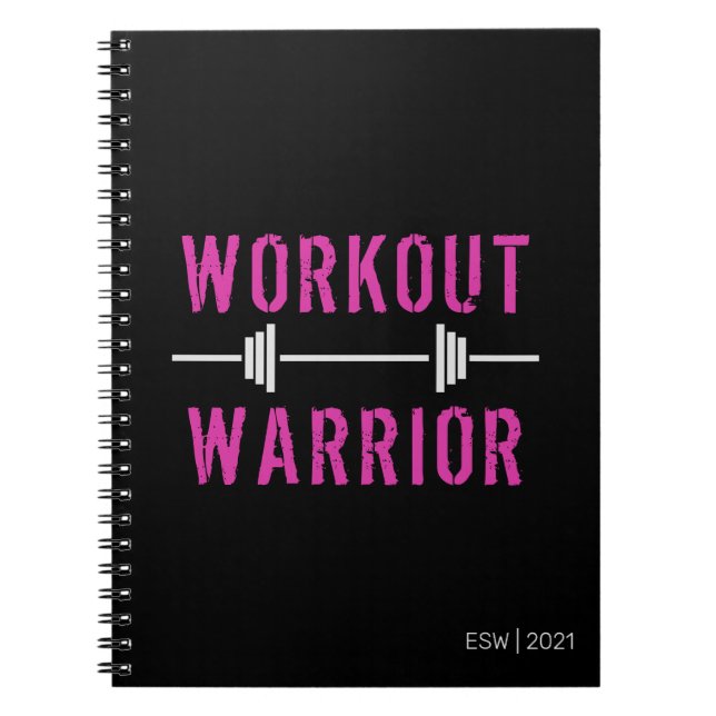 Black Rosa Workout Warrior Fitness Journal Anteckningsbok (Framsidan)