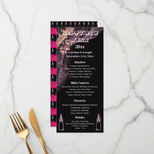 Black Rose Gold Nyårsmeny & Bubbly Champagne Meny