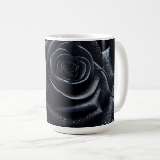 Black Rose on Black Brocade Kaffemugg