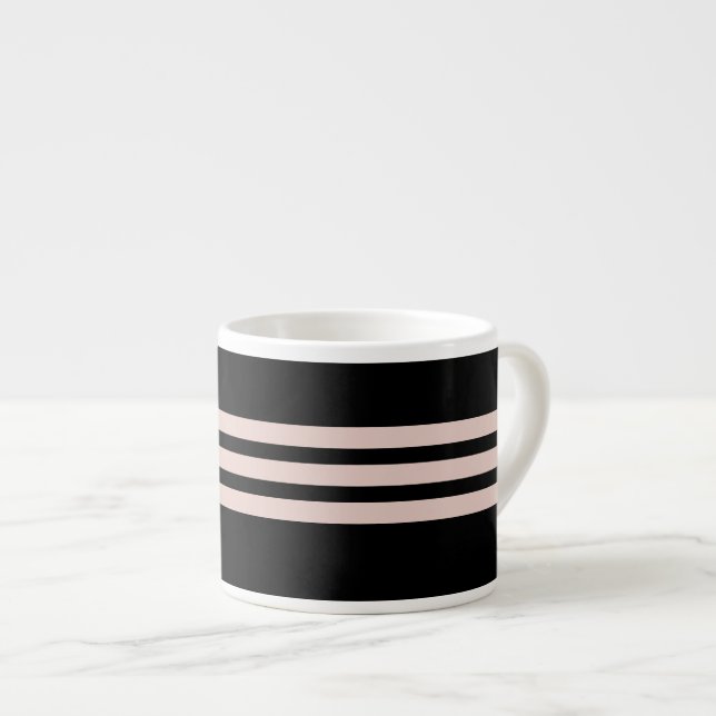 black-rose stripes – schwarz-rosa gestreift espressomugg (Framsida höger)