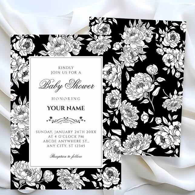 Black roses baby shower invitation inbjudningar (Skapare uppladdad)