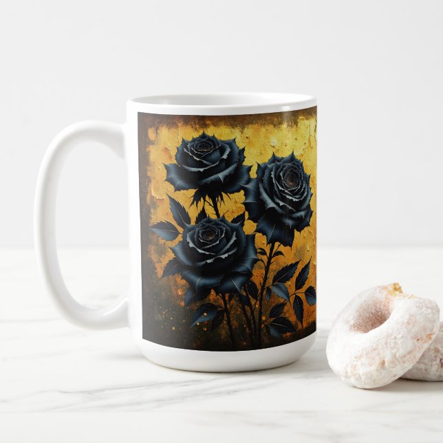 Black Roses Kaffemugg (Med munk)