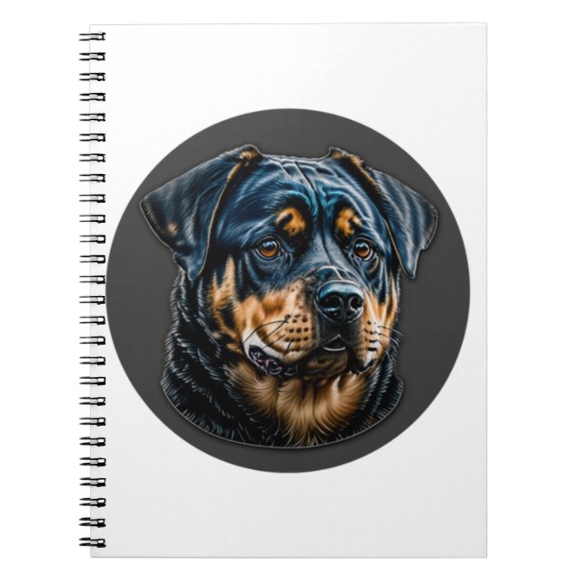 Black Rottweiler Anteckningsbok (Framsidan)