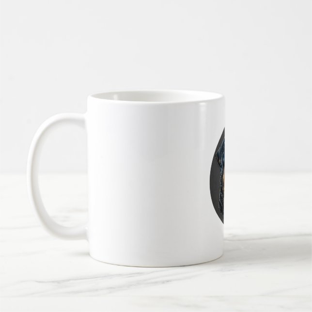 Black Rottweiler Kaffemugg (Vänster)