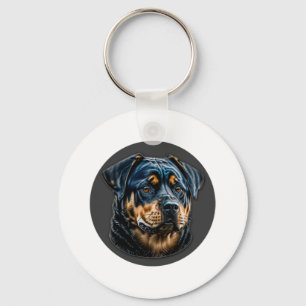 Black Rottweiler Nyckelring