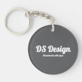 Black Round Keychain
