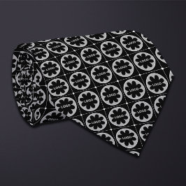 Black Round Logotyp Mönster Slips