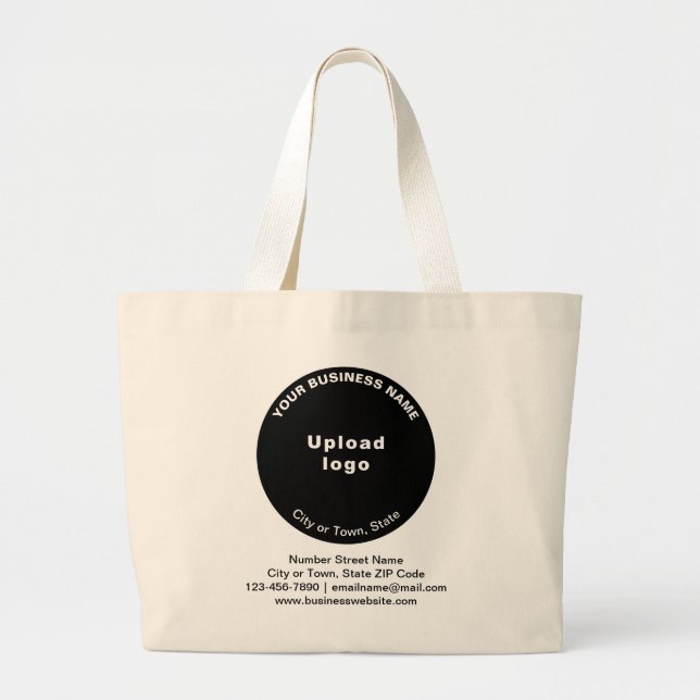 Black Round Shape Business Brand på Jumbo Tote Bag Jumbo Tygkasse (Framsidan)
