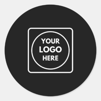 Black Round Sticker | Anpassningsbar Modern Busine Runt Klistermärke