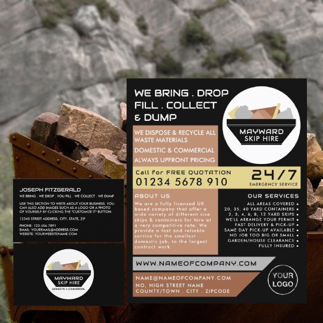 Black Rubbish Skip, Skip/Dumpster Company Flygblad (Skapare uppladdad)