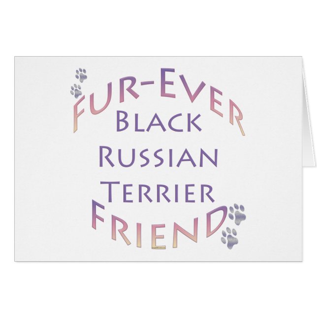 Black Russian Terrier Furever Hälsningskort (Framsidan Horizontal)