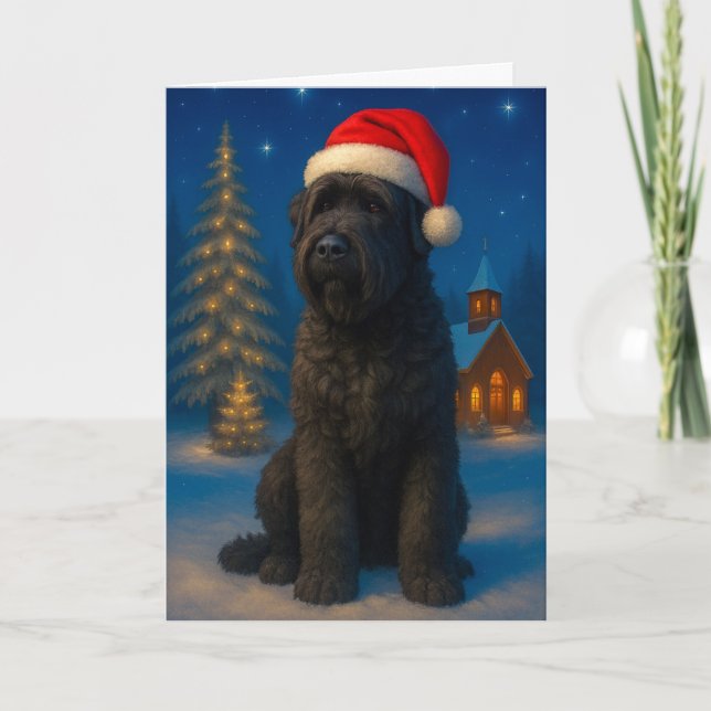 Black Russian Terrier Holiday Card Helgkort (Framsida)