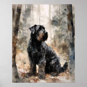 Black Russian Terrier Hund Art Print Poster
