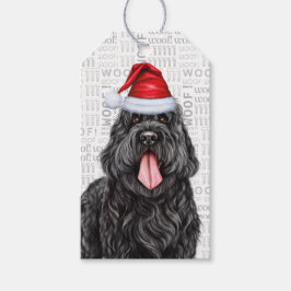 Black Russian Terrier Hund Helgdag jul Presentetikett