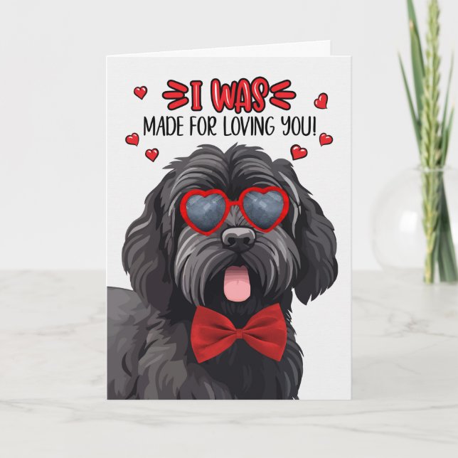 Black Russian Terrier Hund Loving You Valentine Helgkort (Framsida)