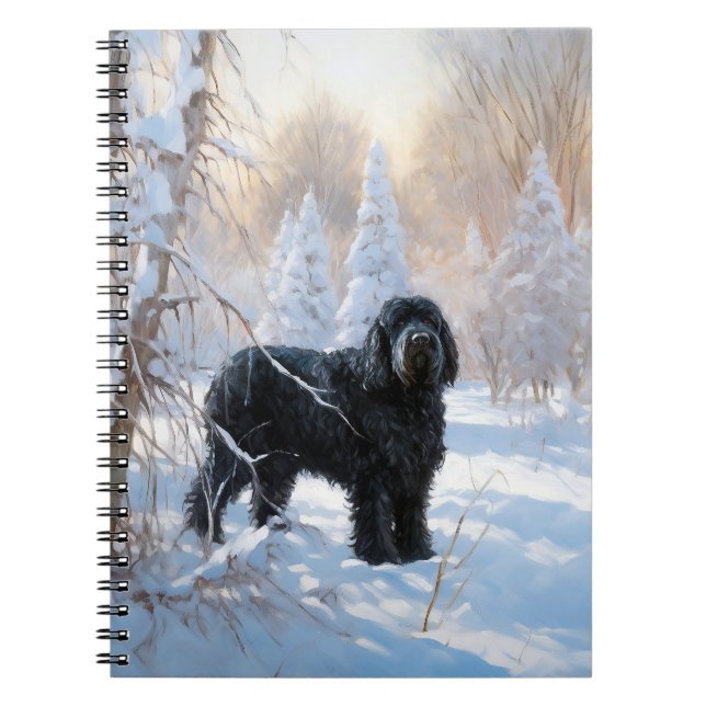 Black Russian Terrier Låt det snöa jul Anteckningsbok (Framsidan)
