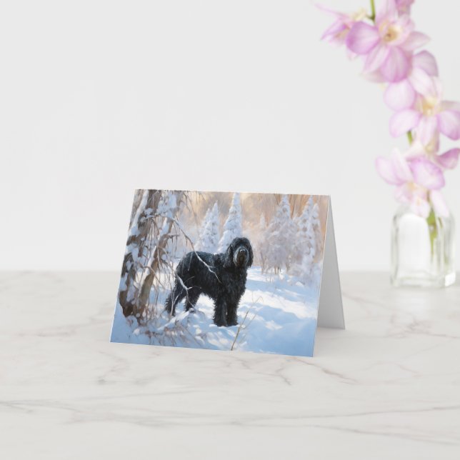 Black Russian Terrier Låt det snöa jul Kort (Orkide)