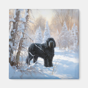 Black Russian Terrier Låt det snöa jul Magnet