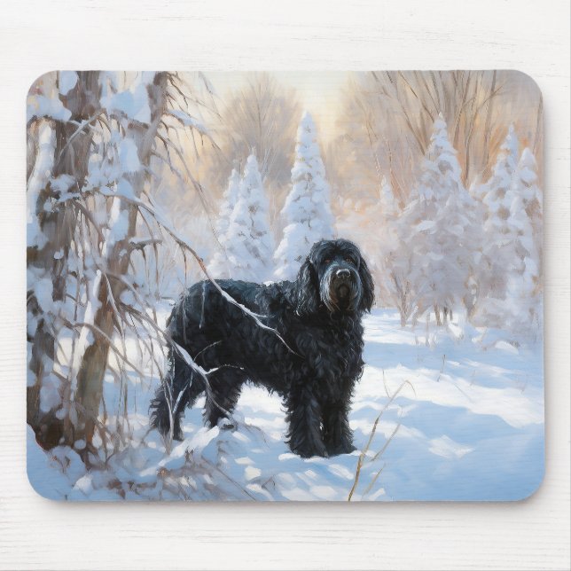Black Russian Terrier Låt det snöa jul Musmatta (Framsidan)