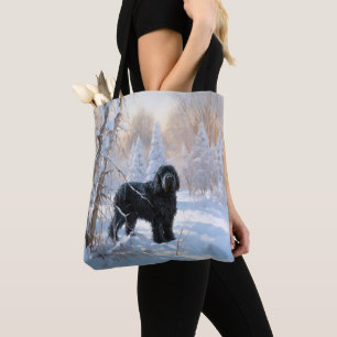 Black Russian Terrier Låt det snöa jul Tygkasse