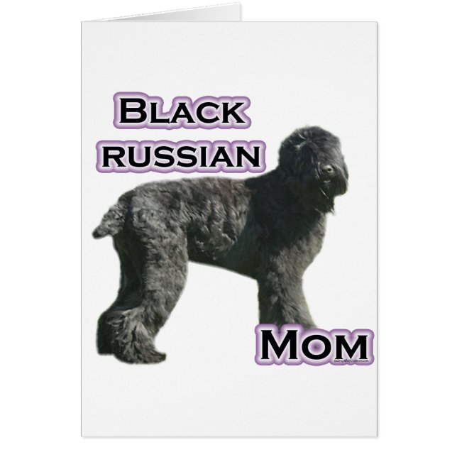 Black Russian Terrier Mamma 4 Hälsningskort (Framsidan)