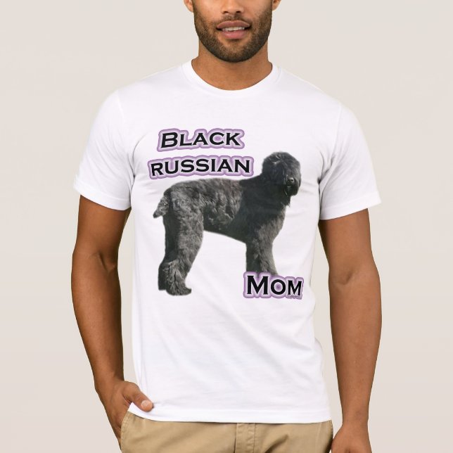 Black Russian Terrier Mamma 4 Tee Shirt (Framsida)
