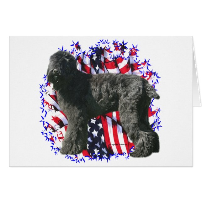 Black Russian Terrier Patriot Hälsningskort (Framsidan Horizontal)