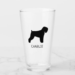 Black Russian Terrier Silhouette Personlig Hund Glaskopp