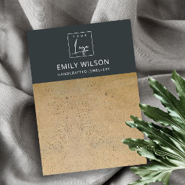 BLACK RUST TERRACOTTA STRUKTUR LOGOTYP EARRING VIS VISITKORT