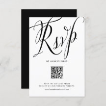 Black Rustic Calligraphy QR Code Bröllop
