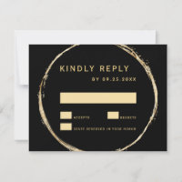 Black Rustic Guld Circle Ram Ampersand Bröllop