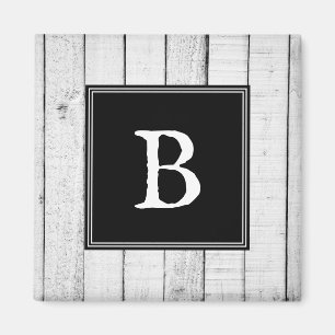 Black Rustic Monogram Magnet