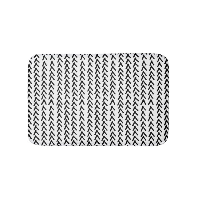 Black Rustic Tribal Mönster Bath Mat Badrumsmatta (Framsidan)