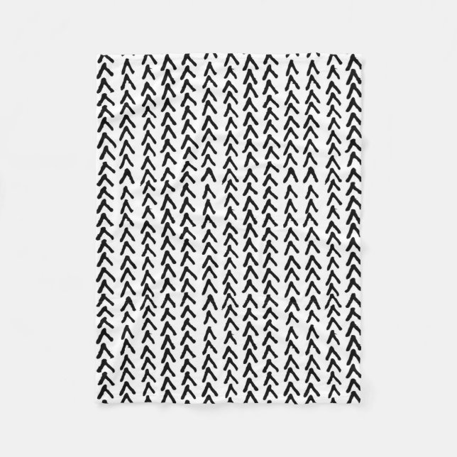 Black Rustic Tribal Mönster Blanket Fleecefilt (Framsidan)