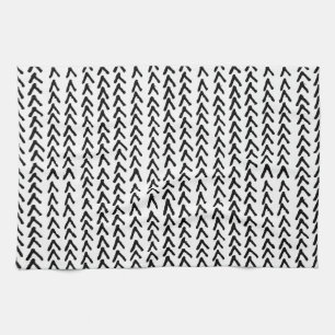 Black Rustic Tribal Mönster Kitchen Towel Kökshandduk