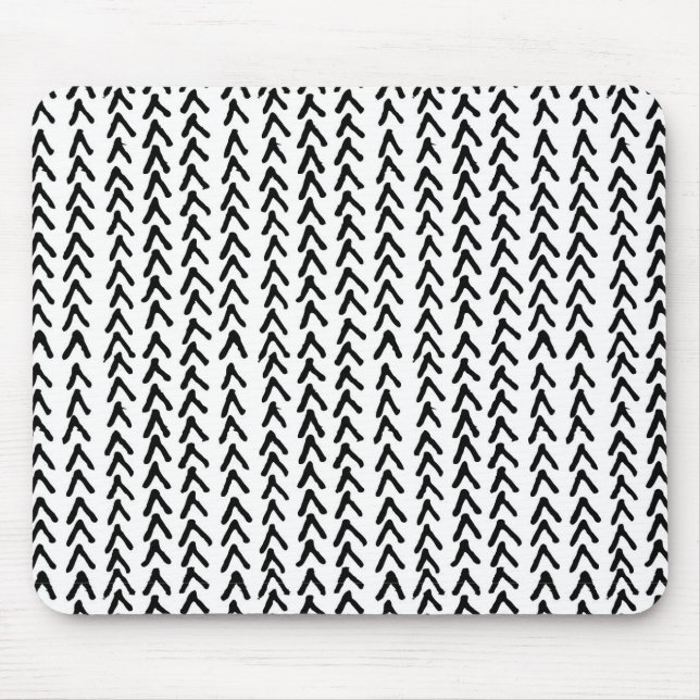 Black Rustic Tribal Mönster Mousepad Musmatta (Framsidan)