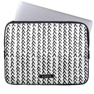 Black Rustic Tribal Mönster Personlig bärbar dator Laptop Fodral