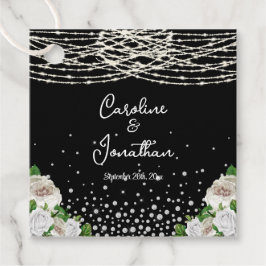 Black Rustic Vit ros String Ljus Bröllop Gåvor Etiketter