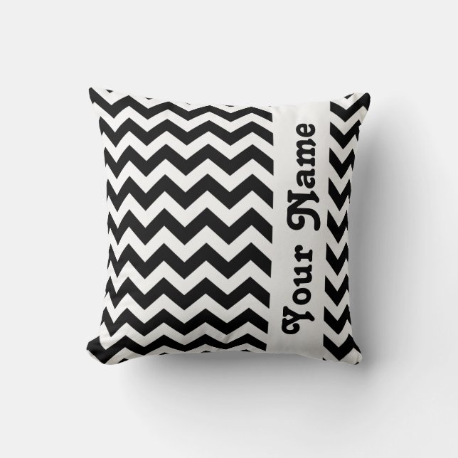 Black Safari Chevron med anpassningsbar Kudde (Framsida)