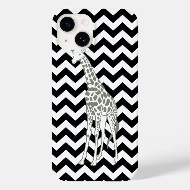 Black Safari Chevron med pop Art Giraffe (Baksida)