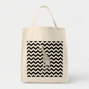 Black Safari Chevron med pop Art Giraffe Tygkasse