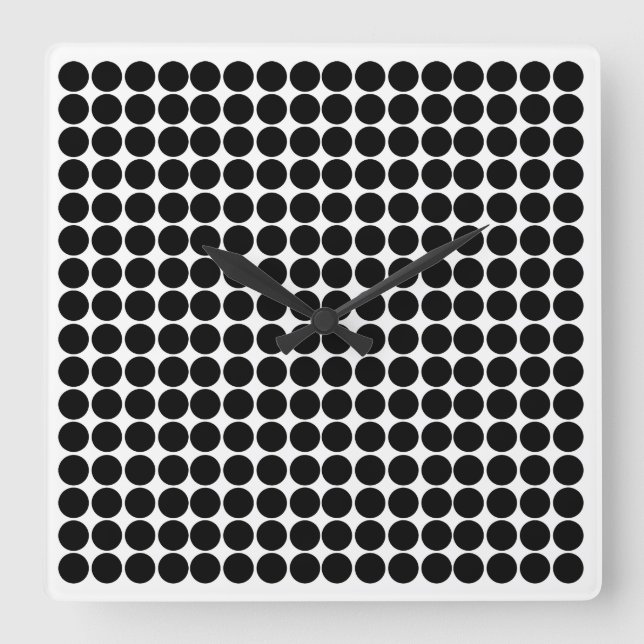 Black Safari Dot Fyrkantig Klocka (Framsida)