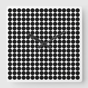 Black Safari Dot Fyrkantig Klocka