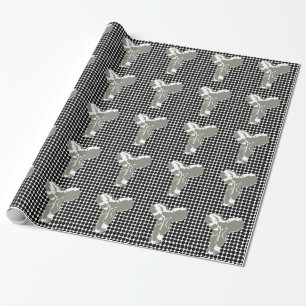 Black Safari Dot med Pop Art Elephant Presentpapper