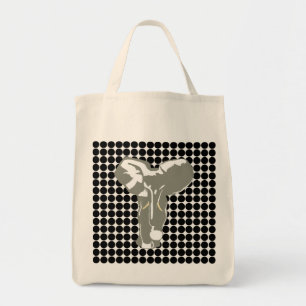 Black Safari Dot med Pop Art Elephant Tygkasse