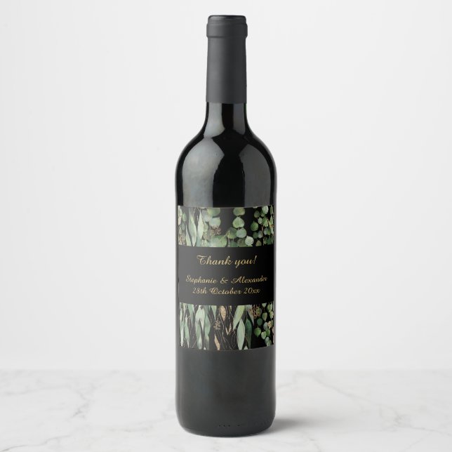 Black Sage Grönt Botanical VIN ETIKETT (Framsida)