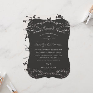 Black Sakura Cherry Blommars Zen Wedding Reception Inbjudningar