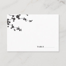 Black Sakura Flowers Cherry Blommars Zen Bröllop Placeringskort