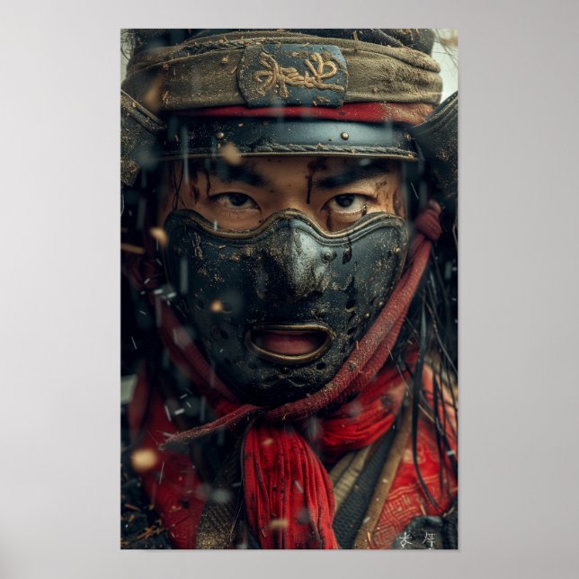 Black Samurai Horror Movie Poster - Gothic Stil (Framsidan)